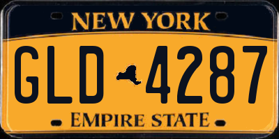NY license plate GLD4287