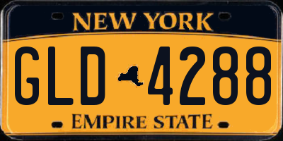 NY license plate GLD4288
