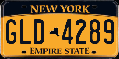 NY license plate GLD4289