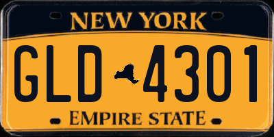 NY license plate GLD4301