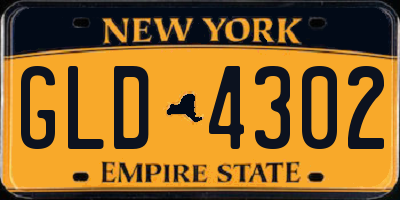 NY license plate GLD4302
