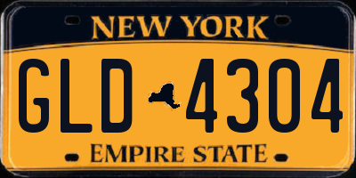 NY license plate GLD4304