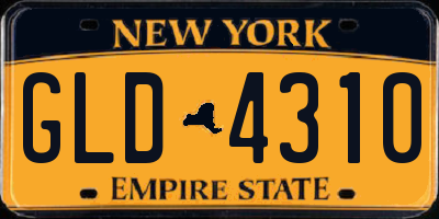NY license plate GLD4310