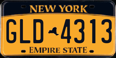 NY license plate GLD4313