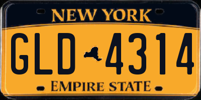NY license plate GLD4314