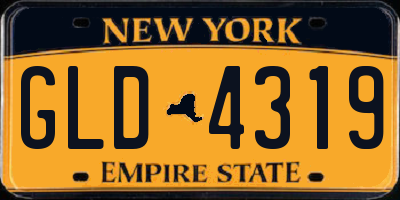 NY license plate GLD4319