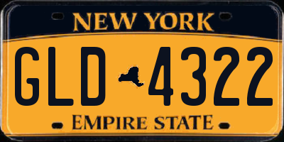NY license plate GLD4322