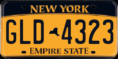 NY license plate GLD4323