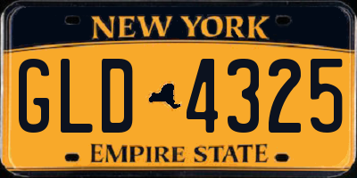 NY license plate GLD4325