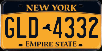 NY license plate GLD4332