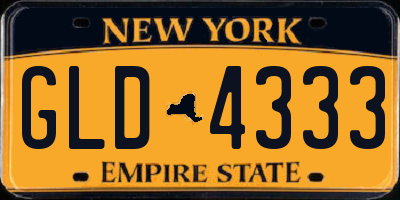 NY license plate GLD4333