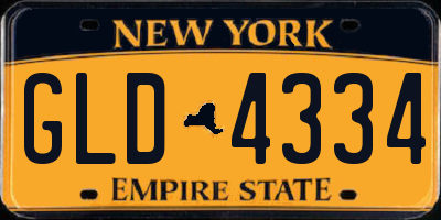 NY license plate GLD4334