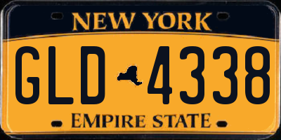 NY license plate GLD4338
