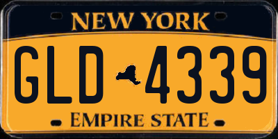 NY license plate GLD4339