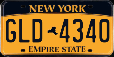 NY license plate GLD4340