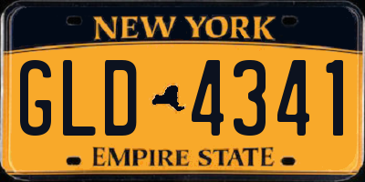NY license plate GLD4341