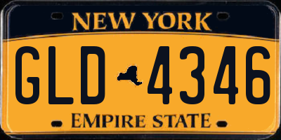NY license plate GLD4346