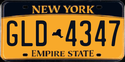 NY license plate GLD4347