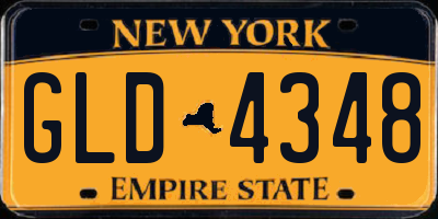 NY license plate GLD4348