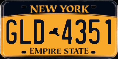 NY license plate GLD4351