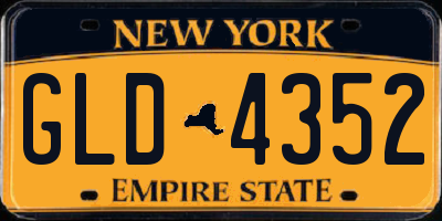 NY license plate GLD4352