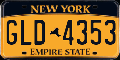 NY license plate GLD4353