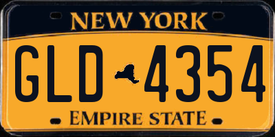 NY license plate GLD4354