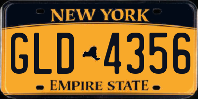 NY license plate GLD4356