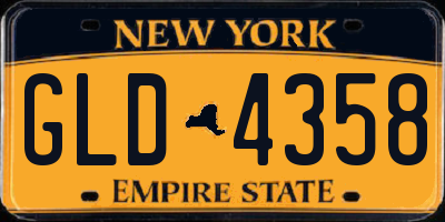 NY license plate GLD4358