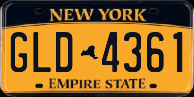 NY license plate GLD4361