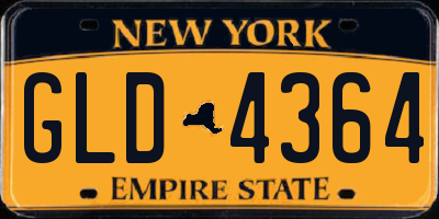 NY license plate GLD4364