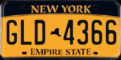NY license plate GLD4366