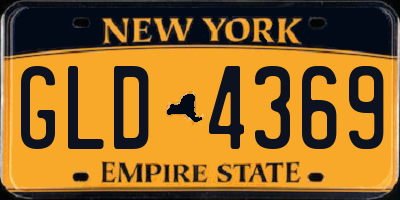 NY license plate GLD4369