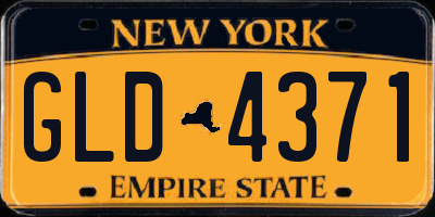 NY license plate GLD4371