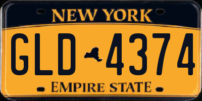 NY license plate GLD4374