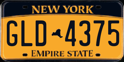 NY license plate GLD4375