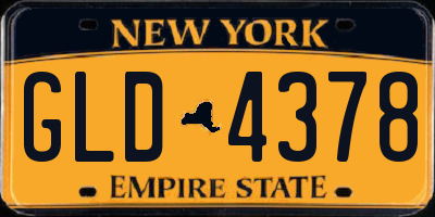 NY license plate GLD4378