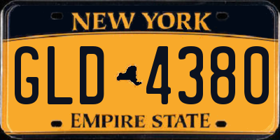 NY license plate GLD4380