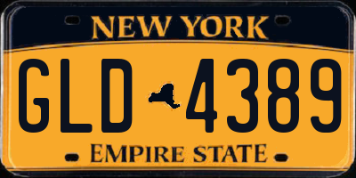 NY license plate GLD4389