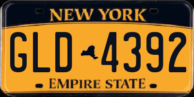 NY license plate GLD4392