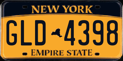 NY license plate GLD4398