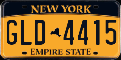 NY license plate GLD4415