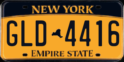 NY license plate GLD4416