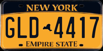 NY license plate GLD4417