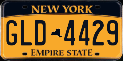 NY license plate GLD4429