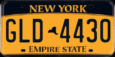 NY license plate GLD4430