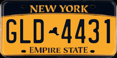 NY license plate GLD4431