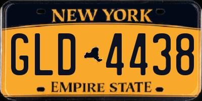 NY license plate GLD4438