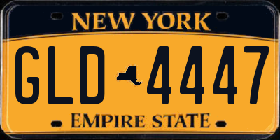 NY license plate GLD4447