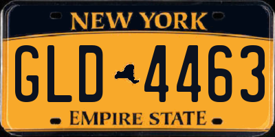 NY license plate GLD4463